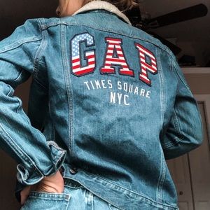 Denim Jacket, sheep fur collar/opening lining